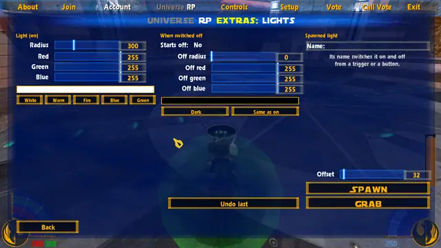 Lights that a trigger or button can switch
