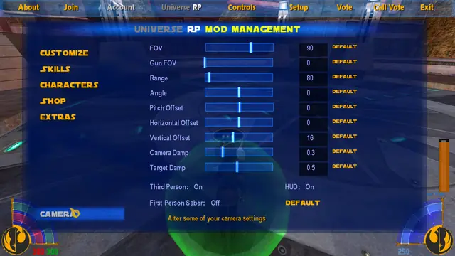 Camera settings