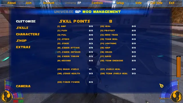 Skill points for Force powers